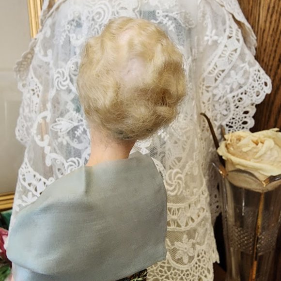 Antique Chalk Ware Art Deco Pin Cushion Doll - Picture 5 of 9